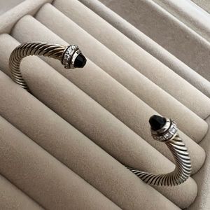 🖤DAVID YURMAN 4mm Cable Bracelet with Black Onyx & Diamonds🖤
